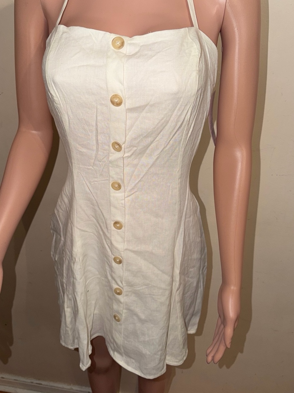 wild fable Cream Button-Front Sundress